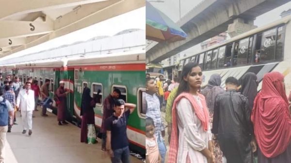ঈদের তৃতীয় দিনেও রাজধানীতে ফেরা ও গ্রামে যাওয়ার ব্যস্ততা