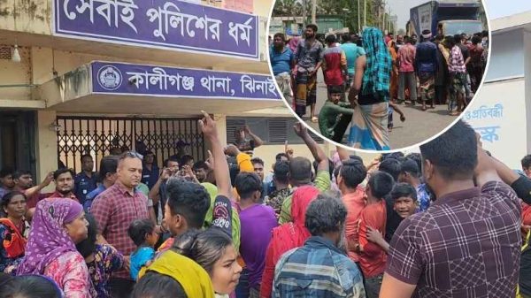 কালীগঞ্জে মহাসড়ক ও থানা অবরোধ, ওসির অপসারণের দাবিতে বিক্ষোভ
