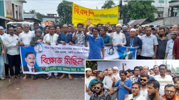 কালীগঞ্জে বিএনপির বিক্ষোভ মিছিল