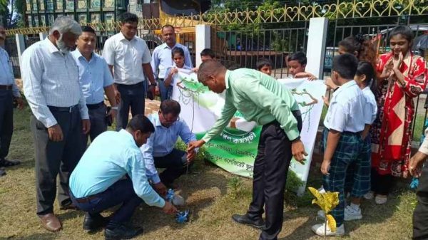 ঝিনাইদহে পরিবেশ রক্ষায় শিক্ষার্থীদের মাঝে গাছের চারা রোপণ ও বিতরণ