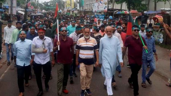 পিরোজপুরে ছাত্রদলের বিক্ষোভ মিছিল ও প্রতিবাদ সমাবেশ