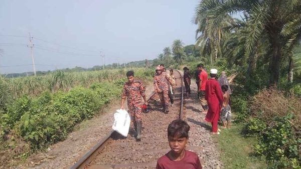 ঝিনাইদহের কালীগঞ্জ উপজেলার মোবারকগঞ্জ রেলস্টেশনের কাছে ট্রেনে কাটা পড়ে অজ্ঞাত এক বৃদ্ধা নিহত হয়েছেন। ধারণা করা হচ্ছে, তিনি মানসিক প্রতিবন্ধী ছিলেন।