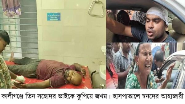 ঝিনাইদহের কালীগঞ্জে মাছ ব্যবসার দ্বন্দ্বকে কেন্দ্র করে তিন সহোদর ভাইকে কুপিয়ে জখম করেছে চাচাত ভাইয়েরা। আহতদের মধ্যে দুইজনকে আশঙ্কাজনক অবস্থায় যশোরে স্থানান্তর করা হয়েছে। ঘটনায় থানায় অভিযোগ দায়ের হয়েছে।