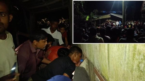 ঝিনাইদহের গোপীনাথপুরে স্বামীর তালাবদ্ধ দোকান থেকে গৃহবধূ তাসলিমা খাতুনের মরদেহ উদ্ধার করেছে পুলিশ। ঘটনাস্থল থেকে স্বামী লাল মিয়া পলাতক রয়েছে।
