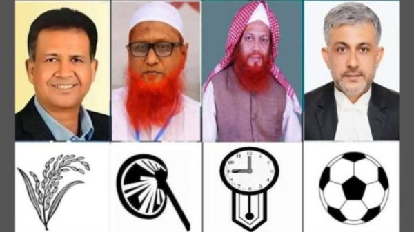 খুলনা-৪ সংসদীয় আসনে চার প্রার্থীর প্রতিদ্বন্দ্বিতা। ধানের শীষ বনাম দেয়ালঘড়ির মূল লড়াই ঘিরে জমে উঠেছে নির্বাচনী মাঠ।