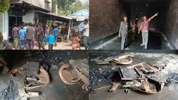 ঝিনাইদহের মহেশপুরে দুর্বৃত্তদের দেওয়া আগুনে পুড়ে গেছে বিএনপির কার্যালয়। আগুনে অফিসের আসবাবপত্র ধ্বংস হয়েছে এবং ঘটনাস্থলে দুটি ককটেল বিস্ফোরণের খবর পাওয়া গেছে।