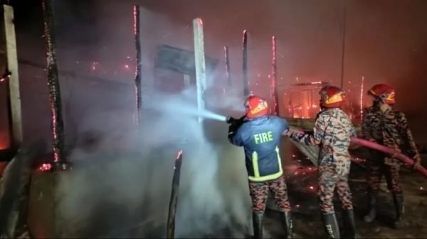 রামগড়ে অগ্নিকাণ্ডে পুড়ে যাওয়া কলাবাড়ী উচ্চ বিদ্যালয়ের ধ্বংসাবশেষ