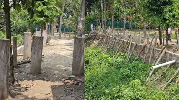 লৌহজংয়ে দখল করা সরকারি রাস্তা ও খালের চিত্র