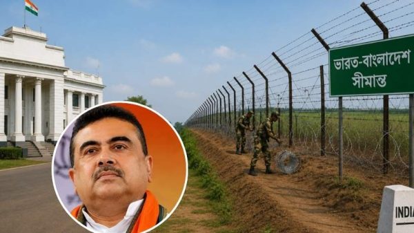পশ্চিমবঙ্গের মুখ্যমন্ত্রী শুভেন্দু অধিকারী সীমান্তে কাঁটাতারের বিষয়ে বৈঠক করছেন
